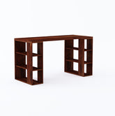 Maurice Solid Sheesham Wood Study Table (Square, Natural Finish)